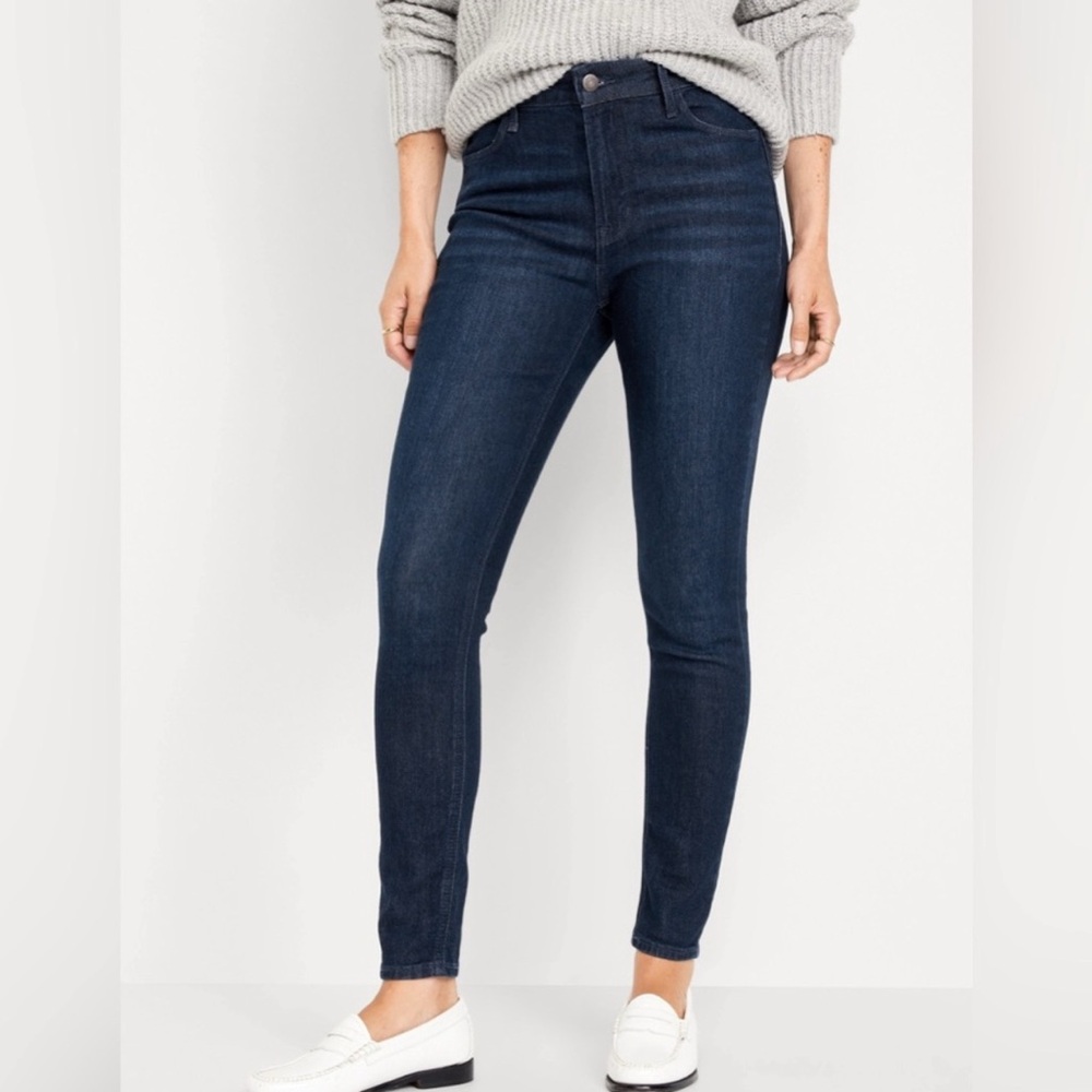 Old Navy Dark Wash Mid Rise Pop Icon Skinny Jeans 8